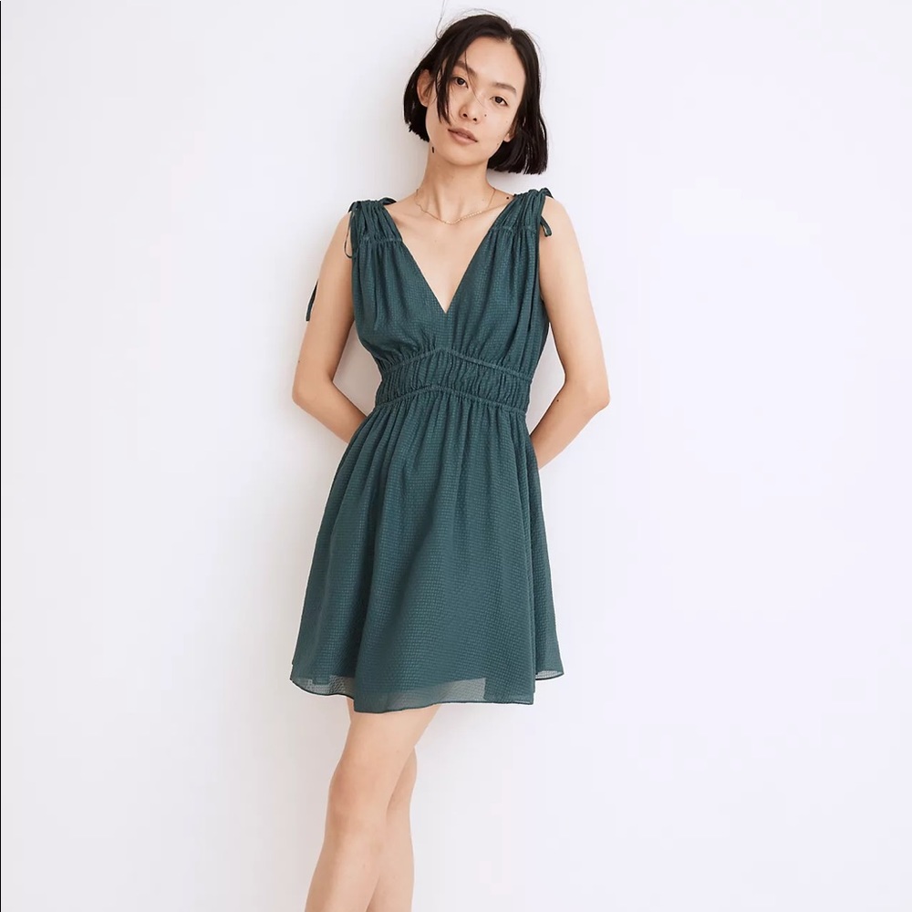 Madewell Silk Sophia Smocked Mini Dress Size Large